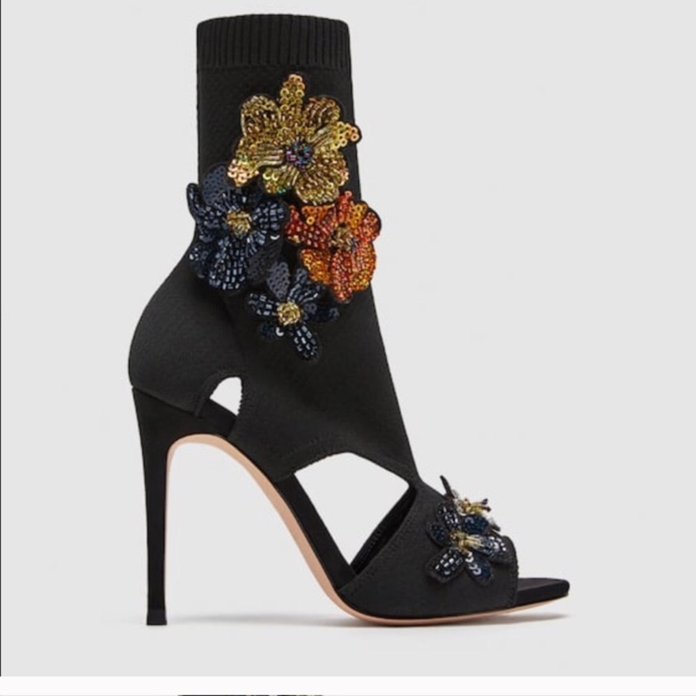 Zara Black Open Toe boots.